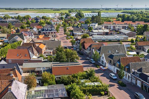 Dorfzentrum Sexbierum aus der Luft.
