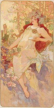 Les Saisons 3 (1896) van Alphonse Mucha van Peter Balan