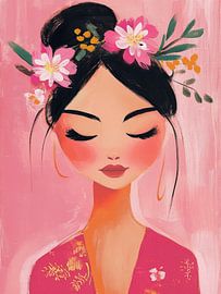 Das Blumenmädchen in Rosa von Studio Allee