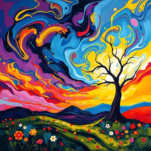 Kleuren van de natuur zonsondergang