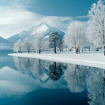 Winterlandschap reflectie van Poster Art Shop