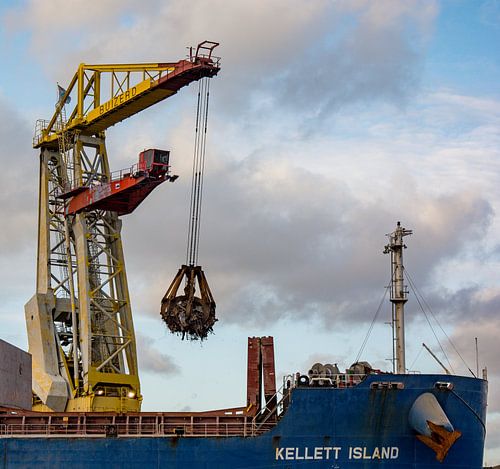 Bulkcarrier en Hijskraan de dans van de haven.
