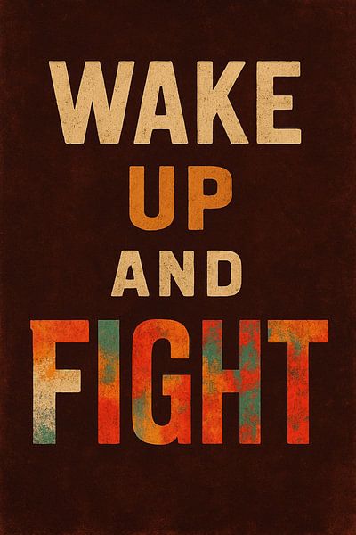 Wake Up and Fight Motivationsposter von Artistic