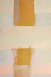 Abstract painting in Gold, Salmon pink and natural -2 by Studio Pieternel