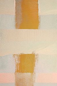 Abstrakte Malerei in Gold, Lachsrosa und natürlichem -2
