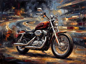 Harley Sportster onder het vuur van de middernacht