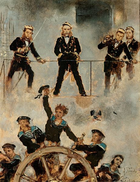 Anton Romako, Tegetthoff in the naval battle of Lissa (2 of 2), c 1880 by Atelier Liesjes