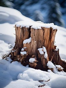 Baumstumpf im Winterschlaf