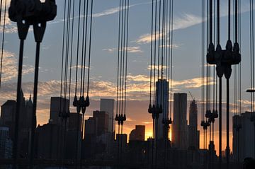 Zonsondergang in New York van Myrthe Visser-Wind