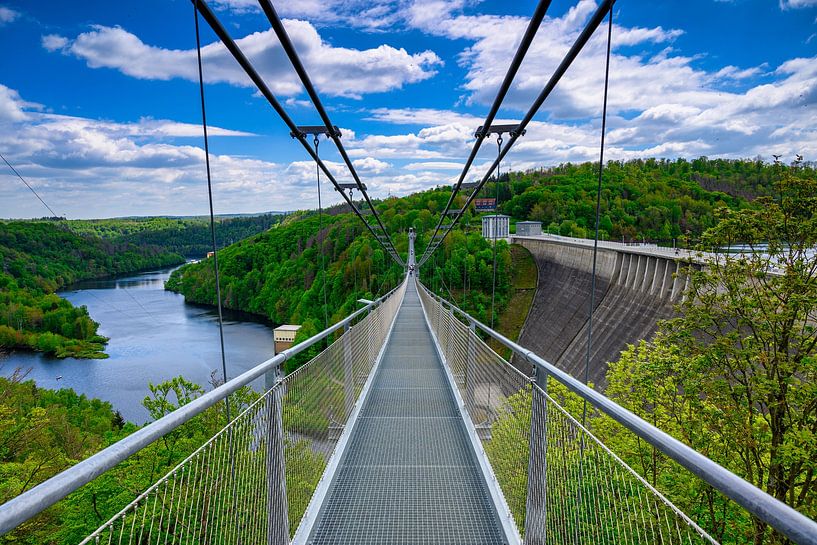 A view of the Rappbode Dam with the Titan RT suspension bridge by Andreas Völkel