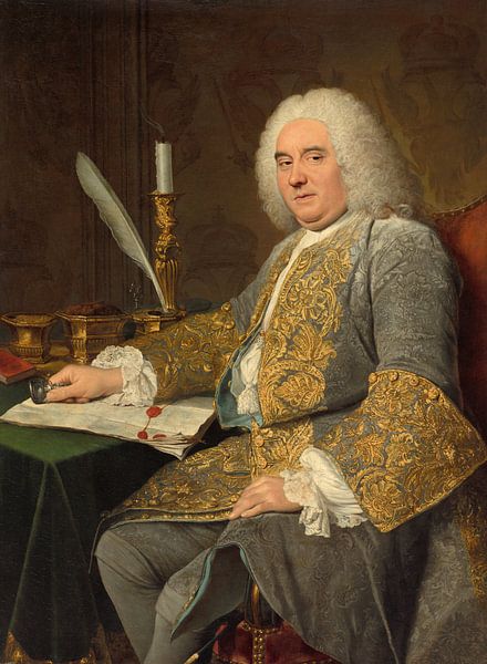 Portret van Jean-Gabriel du Theil, Jacques André Joseph Aved van Meesterlijcke Meesters