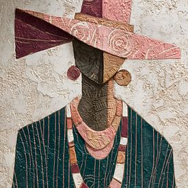 Abstrakte Frau mit Hut von IamHome Studio