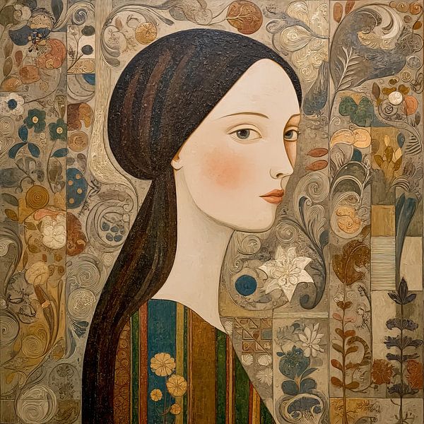 Femme fleur | Femme avec fleurs par Caprices d'Art