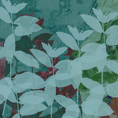 Sprookjesbos. Groene bladeren. Botanische abstracte kunst