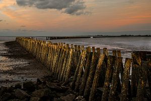 Wellenbrecher im Wattenmeer