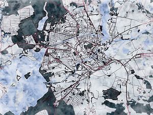 Karte von Brandenburg an der Havel im stil 'White winter'