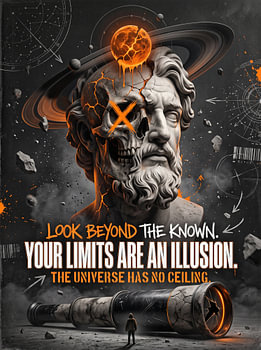 Look Beyond The Known Your Limits Are An Illusion Cosmic Greek Statue Graphic Design