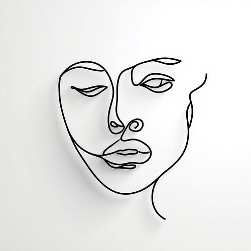 Vrouwengezicht tekening