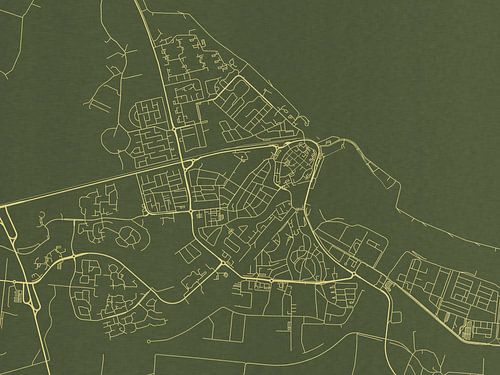 Carte de Delfzijl en or vert