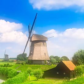 Mills in the Schermer by Digital Art Nederland