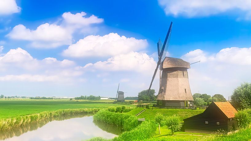 Moulins dans le Schermer par Digital Art Nederland