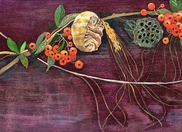 Still life with rowan berries by Claudia Gründler