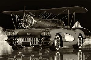 Chevrolet Corvette C1 Der legendäre Sportwagen in Schwarzweiß