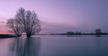 After sunset at the Amerongen weir and lock complex