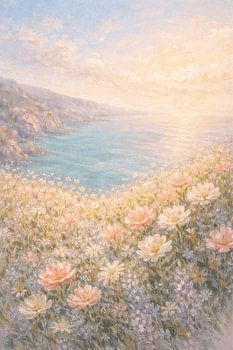 Dreamy Cliffside Landscape Print