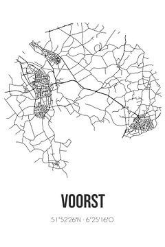 Voorst (Gelderland) | Karte | Schwarz und weiß von Rezona