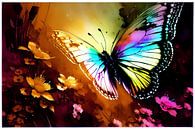 "Kleurrijke symfonie van vleugels: een vlinder toont zijn prachtige patroon". van ButterflyPix thumbnail