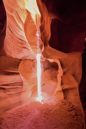 Speciaal licht in Antelope Canyon, Arizona