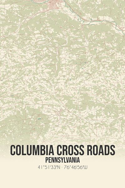 Vintage map of Columbia Cross Roads (Pennsylvania), USA. by Prints of Place