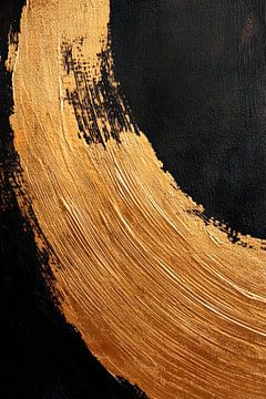 Gouden penseelstreken op zwart - elegantie van Poster Art Shop