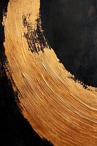 Gouden penseelstreken op zwart - elegantie