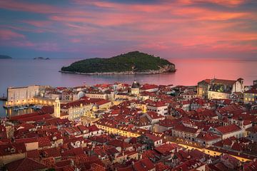 Oude stad van Dubrovnik, Kroatië van Michael Abid