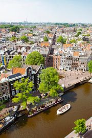 Vue panoramique sur le printemps Amsterdam au Prinsengracht sur Sjoerd van der Wal Photographie