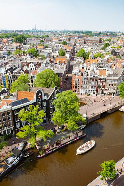 Panoramic view over springtime Amsterdam at the Prinsengracht by Sjoerd van der Wal Photography