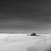 Strand bei St. Peter Ording in schwarz-weiß von Manfred Voss, Schwarz-weiss Fotografie