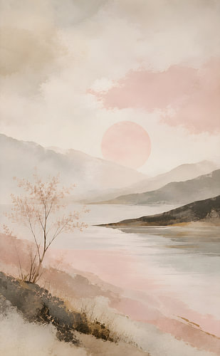 Japani Landschap Roze