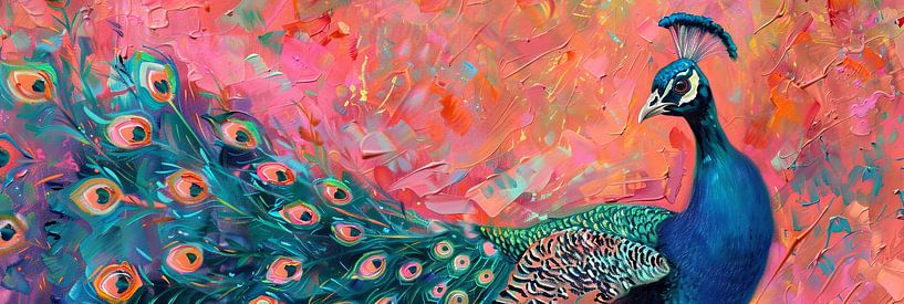 Pfau | Pfau Gemälde von Poster Art Shop