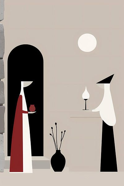 Two Women in Minimalist Style by Imperial Art House