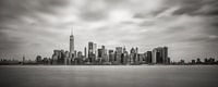 New York - Manhattan skyline in zwartwit