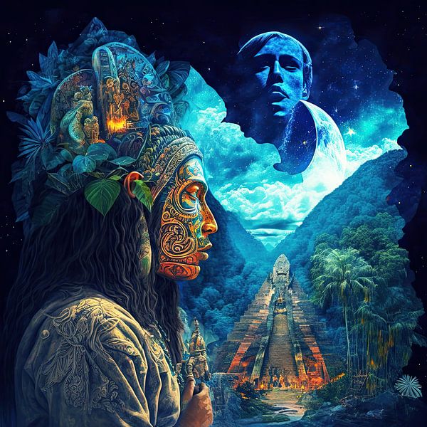 Trance vision at ancient Mayan temple by Vlindertuin-Art