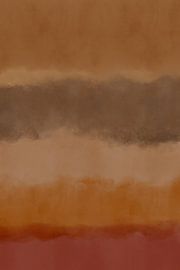 Abstrakte minimalistische Landschaft in Ocker, verbranntem Orange, Taupe und Rosa. von Dina Dankers