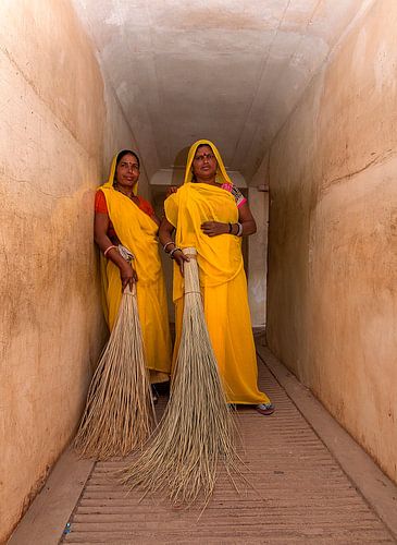 India: Werkster bij Fort Amber (Jaipur)