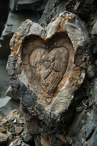 Hartvormige Steen met Natuurlijke Tinten