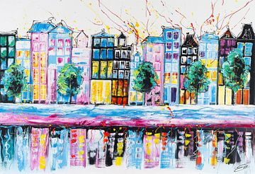 Colorful Amsterdam van Artflow Schilderijen