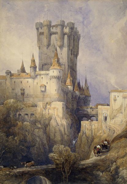 Château sur les falaises au-dessus de la route de la vallée par kautsar1 art