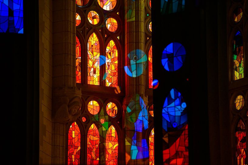 Interior of the Sagrada Familia in Barcelona (rectangle composition) by Chi